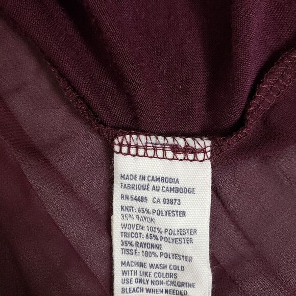 American Eagle Womens T Shirt Large Happy Hour Swing Top Sheer Pleated Chiffon - Picture 9 of 9